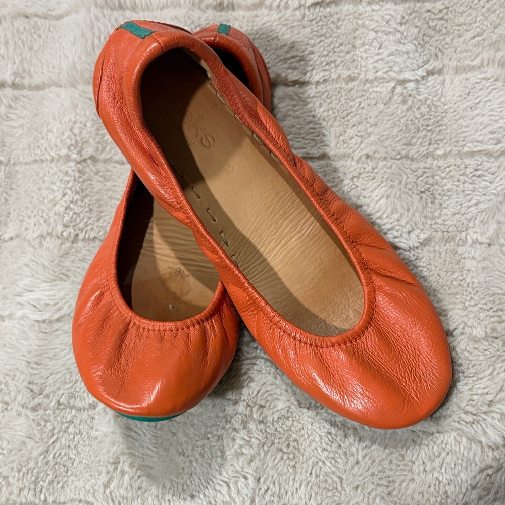 Tieks Tangerine Customized with Angelus Paint Shattered Orange